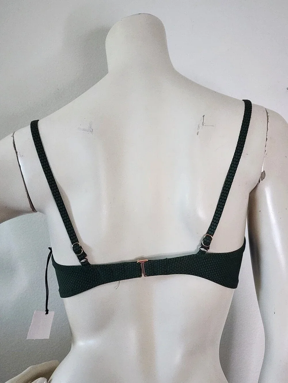 Shade & Shore Bikini Top Womens 32B Dark Green NEW